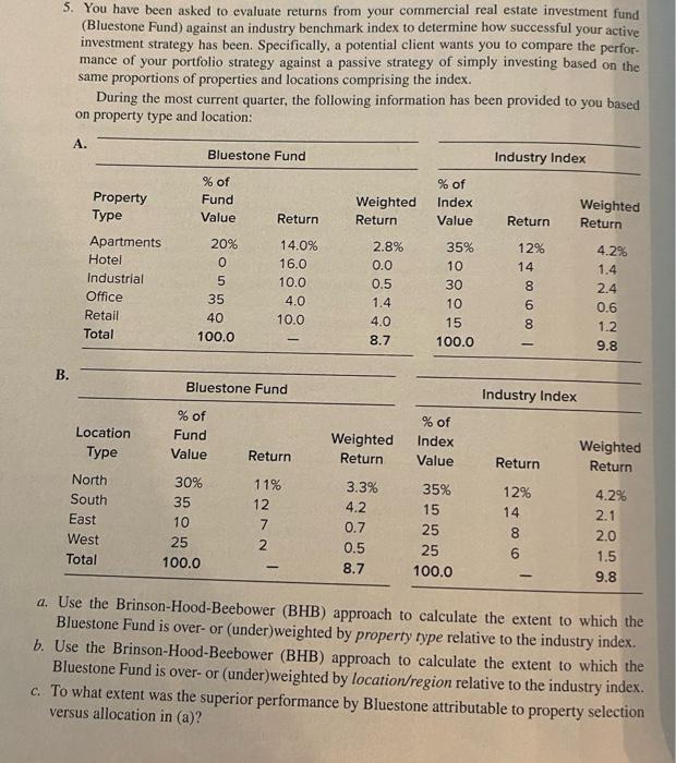 Need help 5. You have been asked to evaluate returns from your