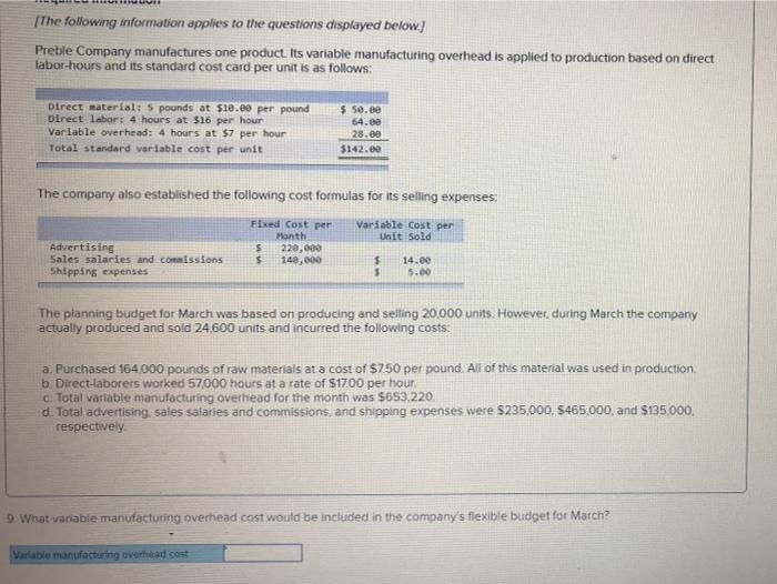 manufacturing overhead cost would be included in the companies flexible to budget