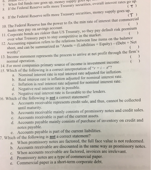  Need help with these questions 6. Prnne 7. When fed funds