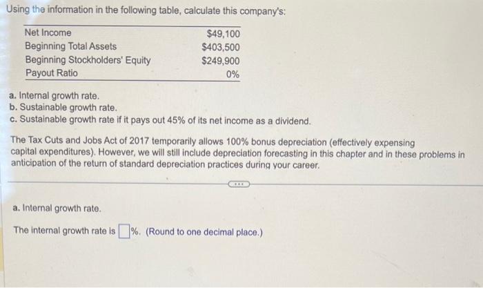5)answer all parts Using the information in the following table, calculate this