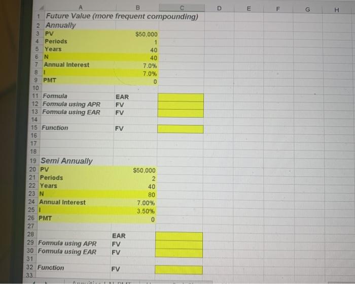  show excel functions D E F G H B 1 Future