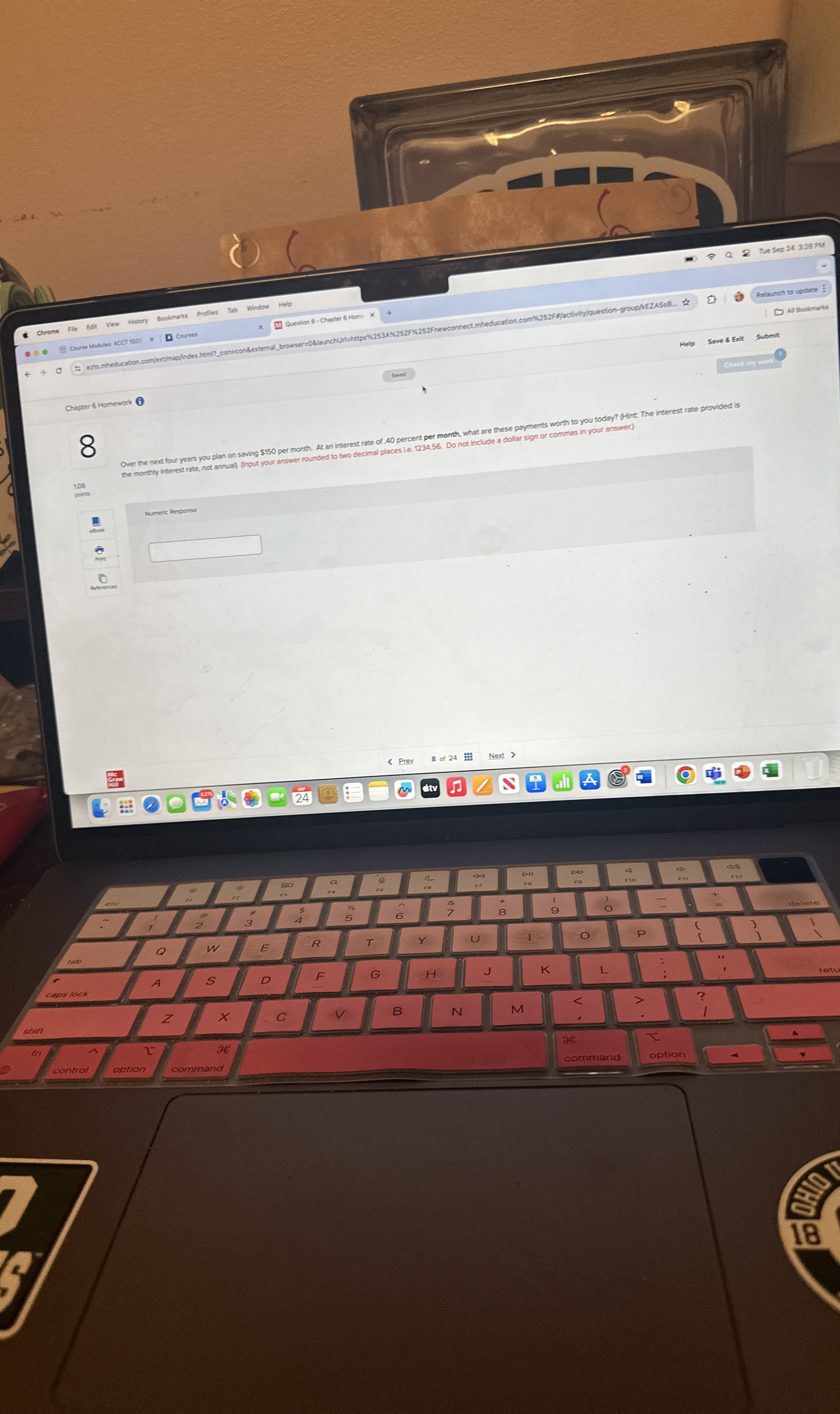  the monthly interest rate, not annua)(Input your answer rounded to two