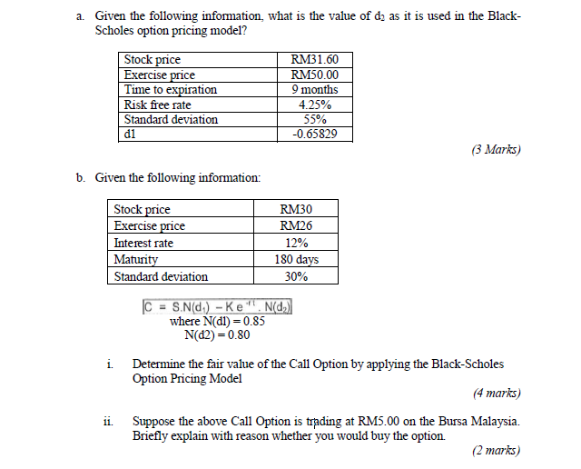  question a) question b.i) & ii) please show working tq!! a.