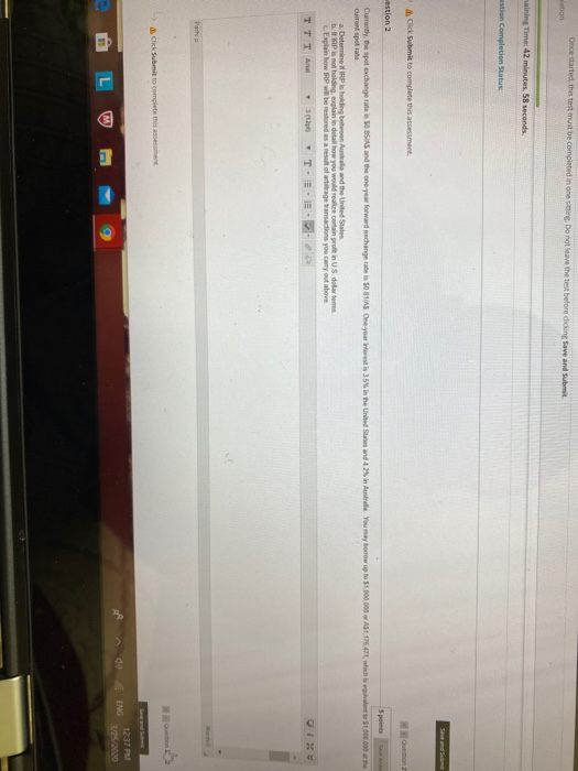  Once started this test must be completed in one sitting, Do