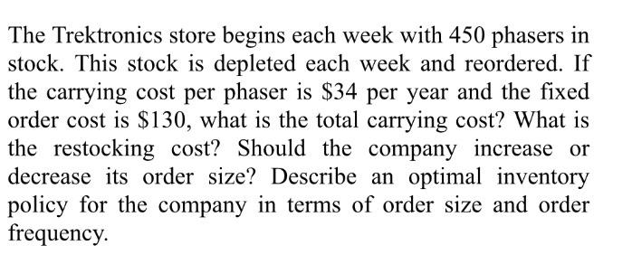 show work!! The Trektronics store begins each week with 450 phasers in