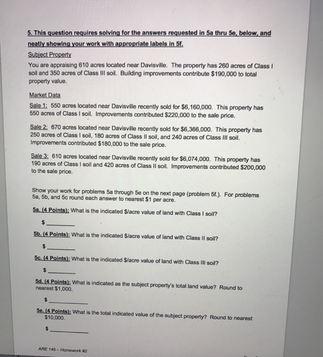  Help with question 5 5. This question requires solving for the