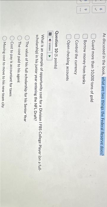  As discussed in the book, what are two things the Federal