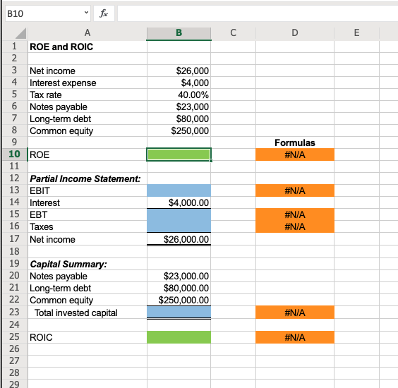 Submit Excel Online Structured Activity: ROE and ROIC Baker Industries' net income
