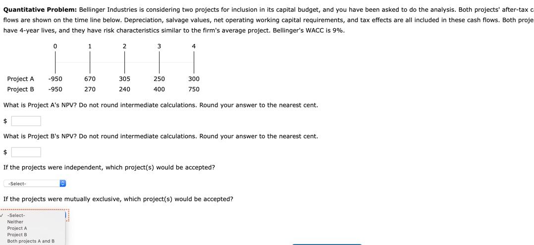 its capital budget, and you have been asked to do the analysis.