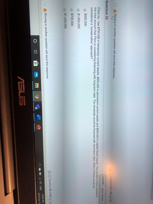  Mgoing to another question will save this response Question 52 of