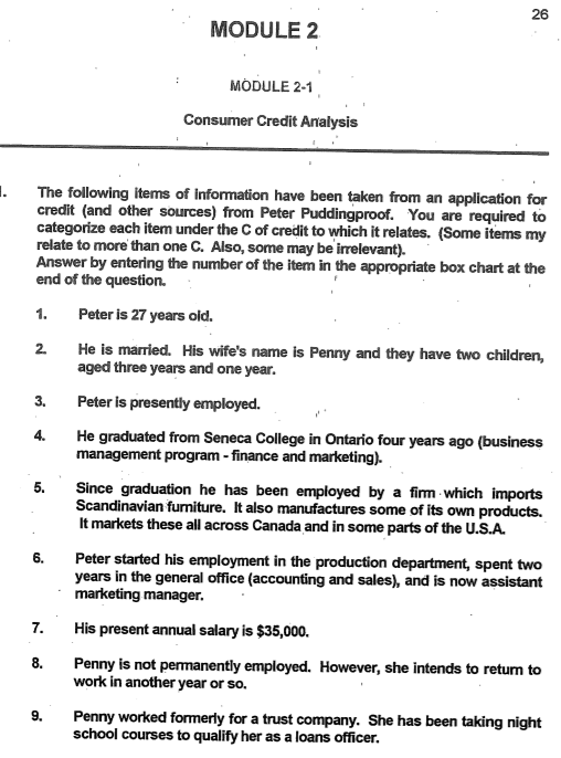  26 MODULE 2 MODULE 2-1 Consumer Credit Analysis .. 2 3.