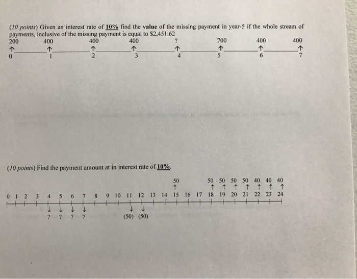 Please show work without excel and include formula. (10 points) Given an