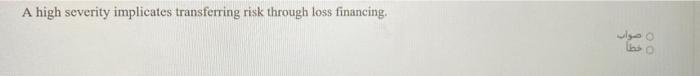 process if new risks arises. vigo A company can transfer loss to