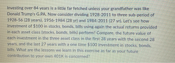 start discussion on time value. First question: Using the data and $100