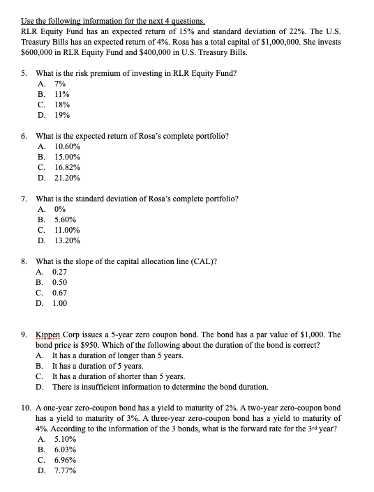 this section. One mark for each question. Choose the best answer. Provide
