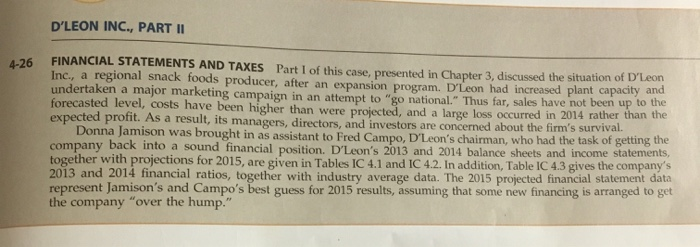 D leon inc., part II: answer B through K . D'LEON INC.,