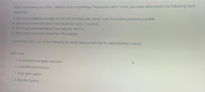 This is part of a case study two part question After interviewing