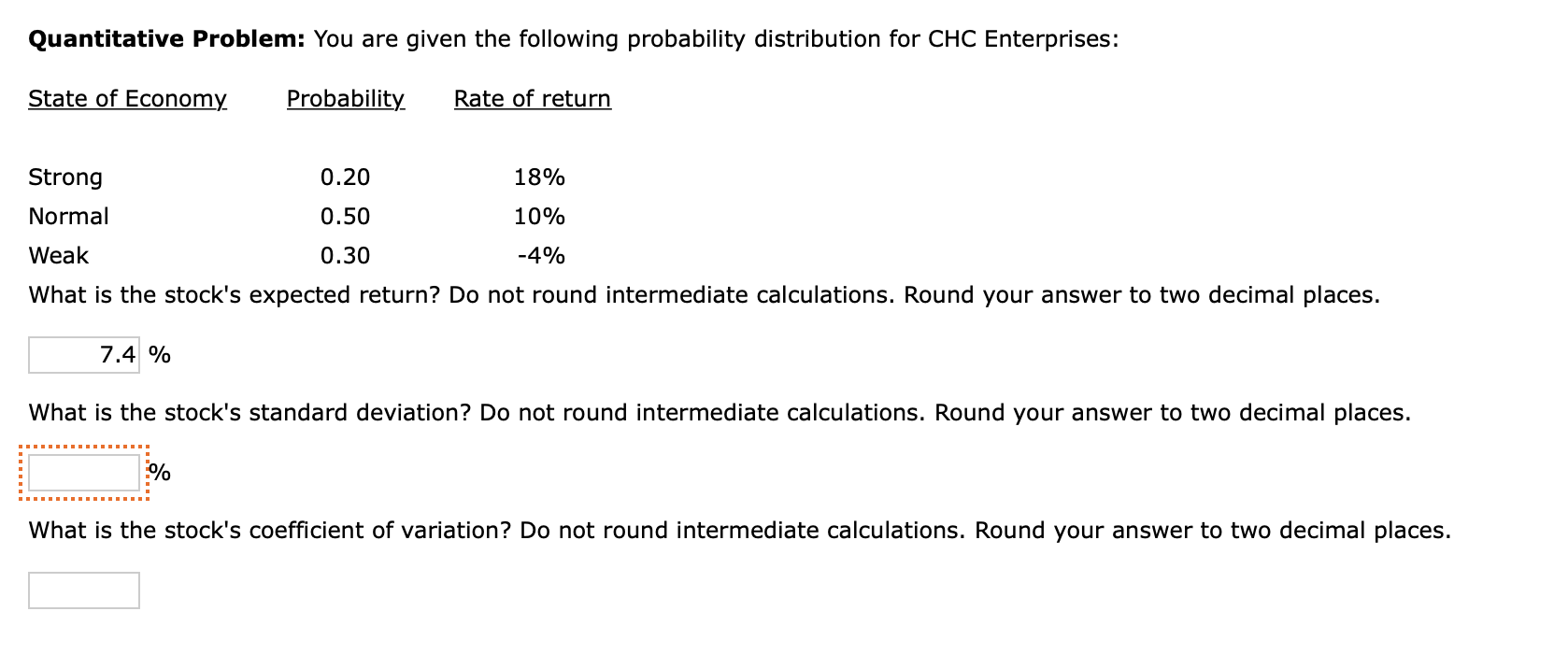 Need help with all parts. Quantitative Problem: You are given the following