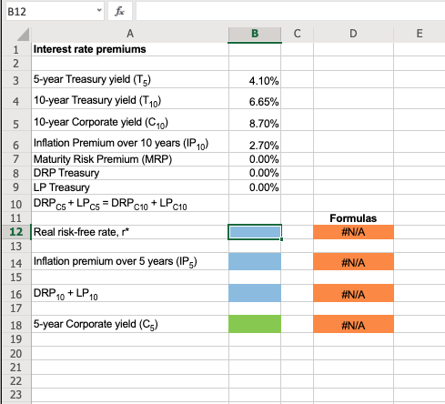 Video Submit Excel Online Structured Activity: Interest rate premiums A 5-year Treasury