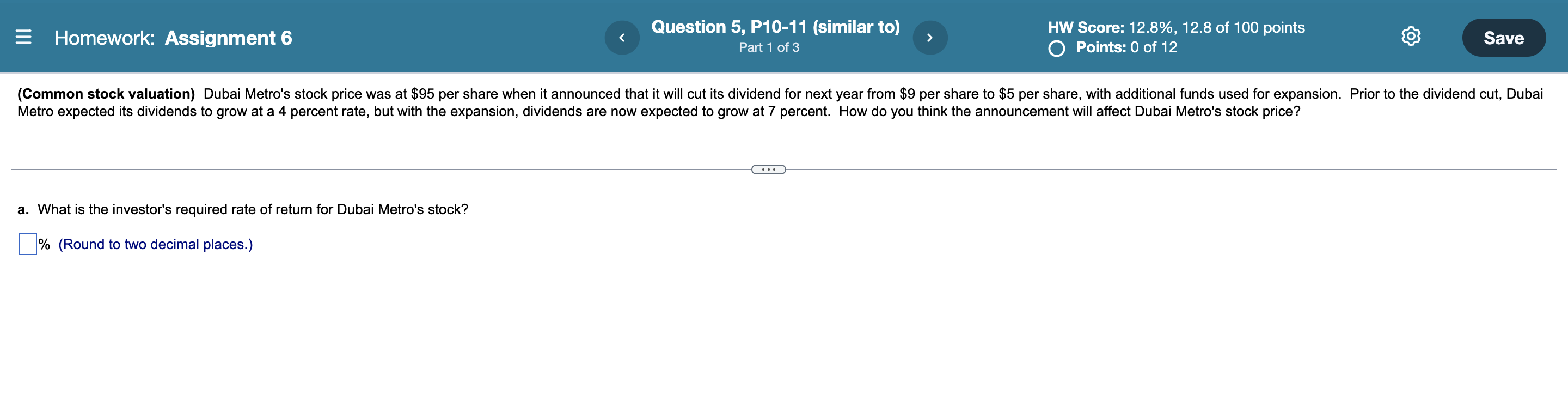  need all parts please = Homework: Assignment 6 Question 5, P10-11