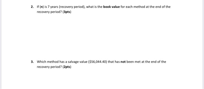 DDB MACRS DEP rate DEP YEAR o STRAIGHT DEPR BV 700555 $92,073