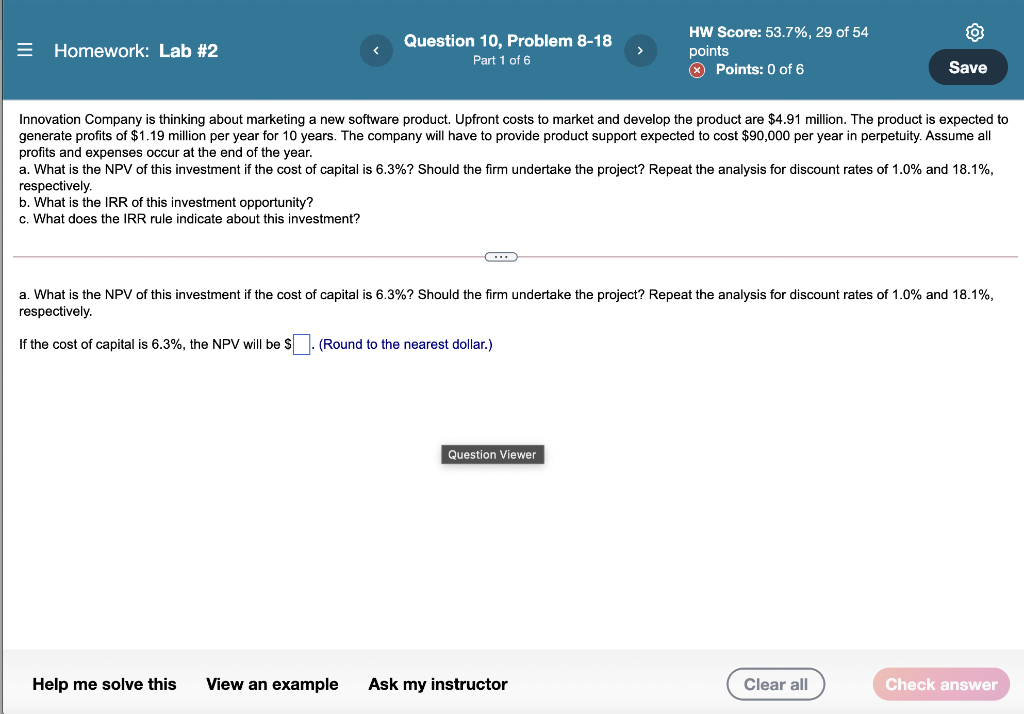 = Homework: Lab #2 Question 10, Problem 8-18 Part 1 of