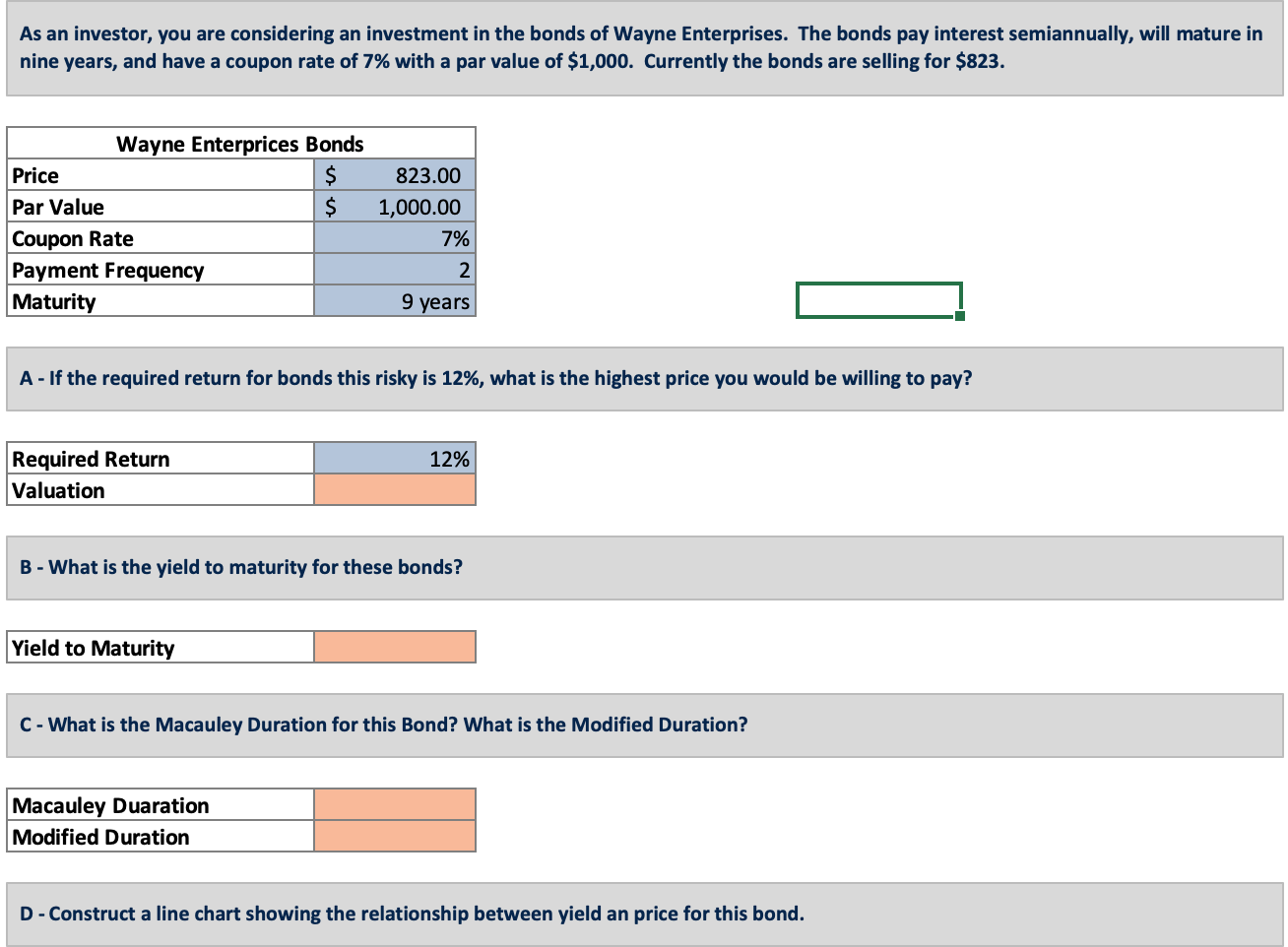 PLEASE POST THE EXCEL FORMULAS !!! THANK YOU !! PLEASE POST THE