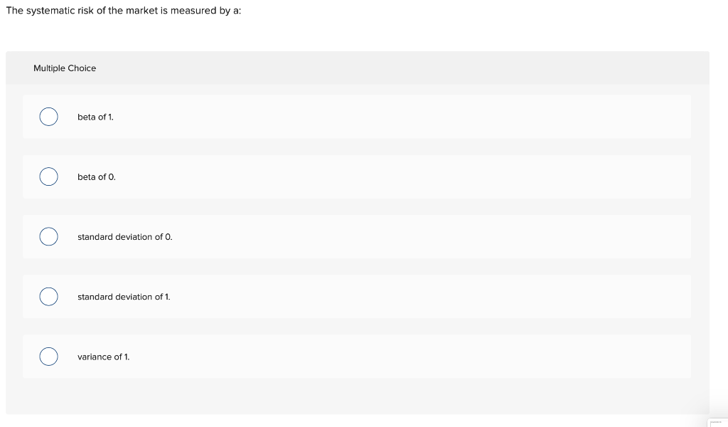 premium. is related to the overall economy. is measured by standard deviation.