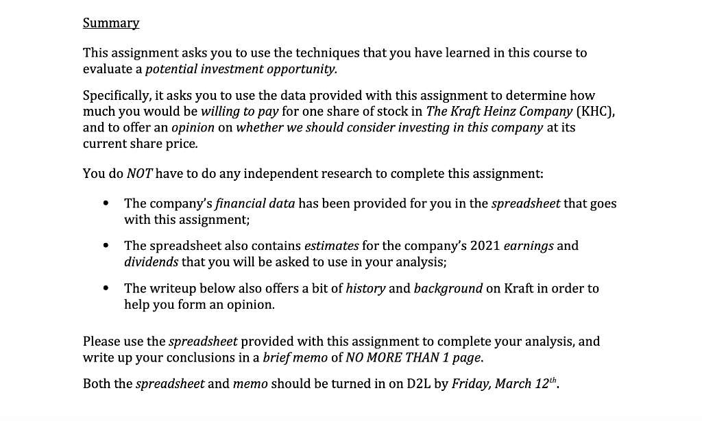  Summary This assignment asks you to use the techniques that you