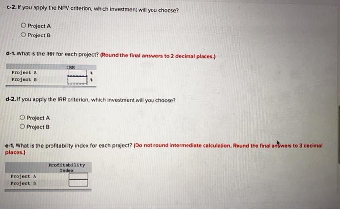 (B) -$104,000 42,000 40,000 37,500 32,600 Whichever project you choose, if any,