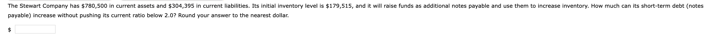 below 2.0? Round your answer to the nearest dollar