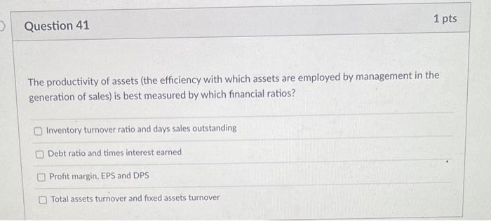 ROA of 10% and an ROE of 15%. Its total asset turnover
