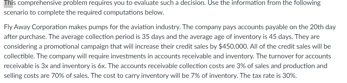 This comprehensive problem requires you to evaluate such a decision. Use
