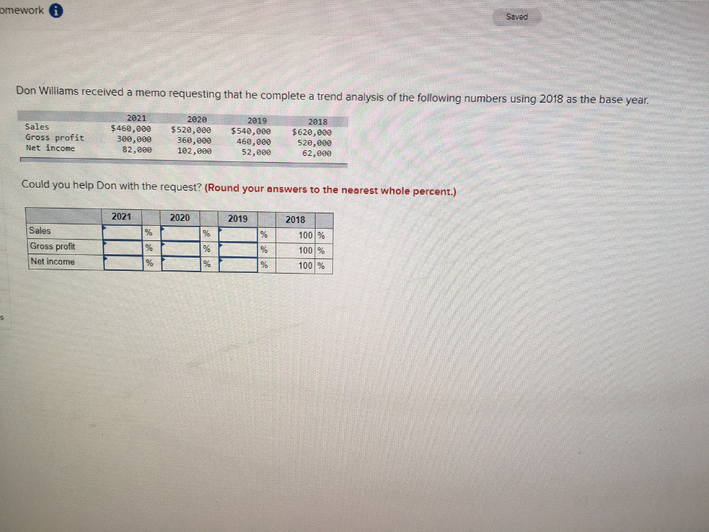  mework i Saved Don Williams received a memo requesting that he