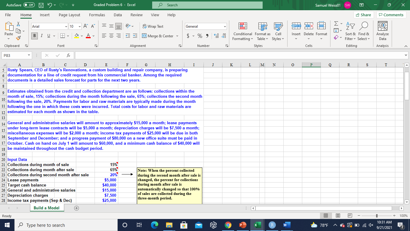  AutoSave Off Graded Problem 6 - Excel Search Samuel Weiss01 SW