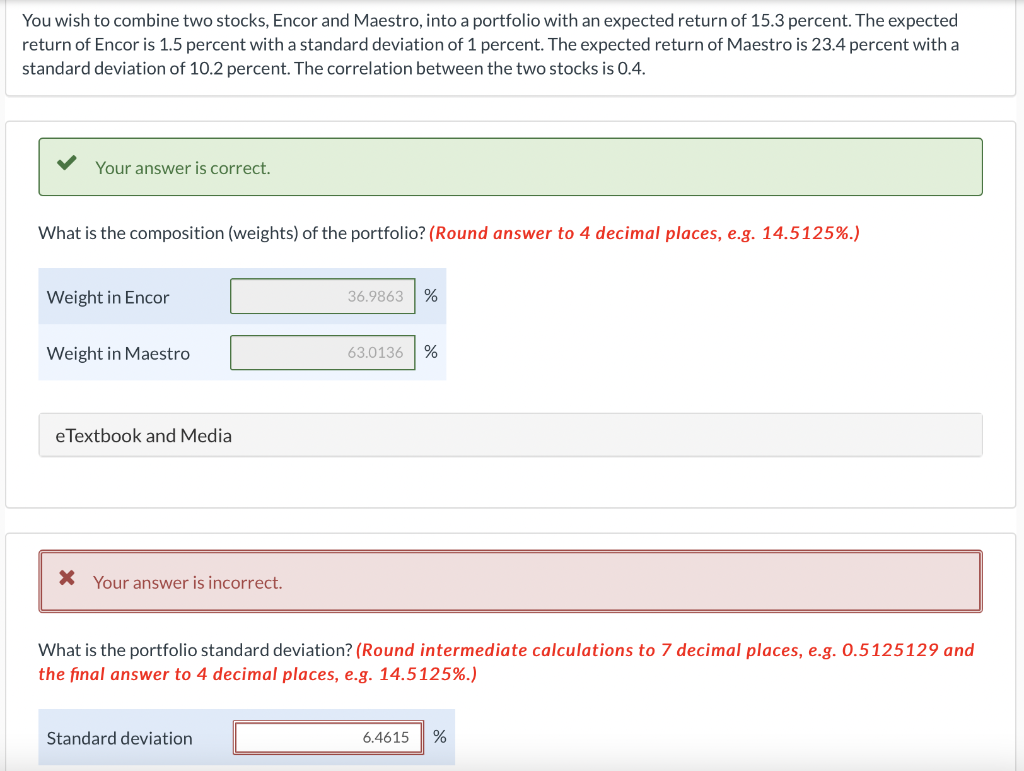 What is the answer for the standard deviation? You wish to combine