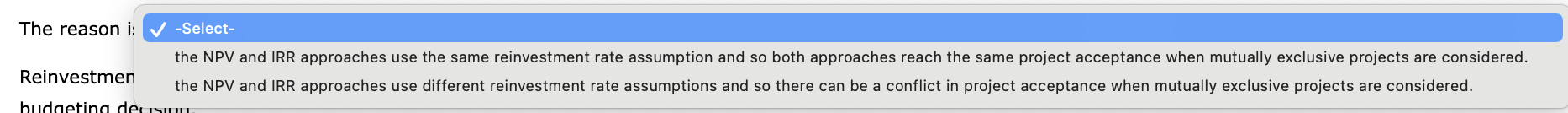 net operating working capital requirements, and tax effects are all included in