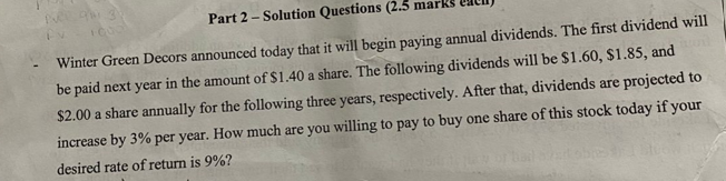 Please explain the steps for the answer in simple manner Winter Green