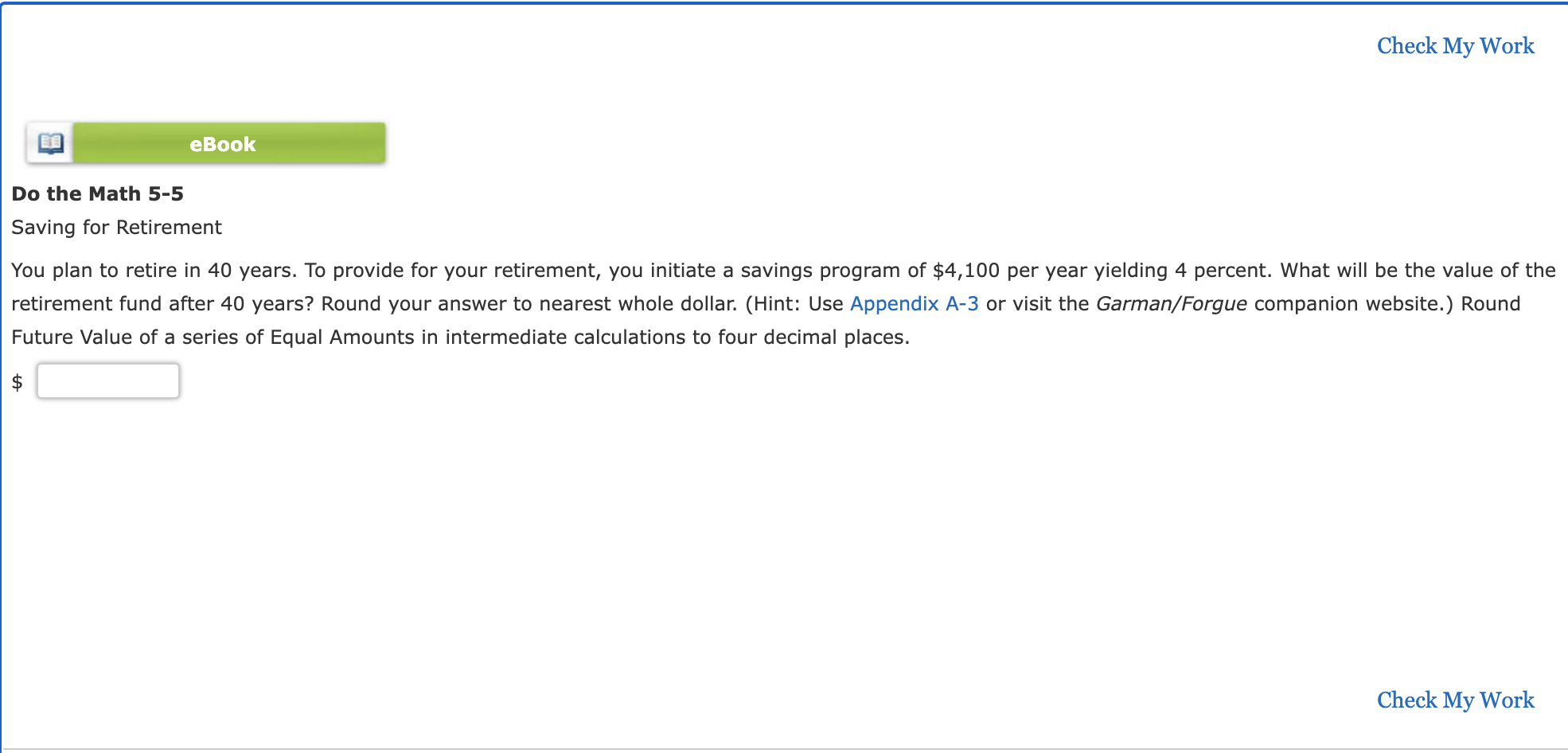 You plan to retire in 40 years. To provide for your retirement,