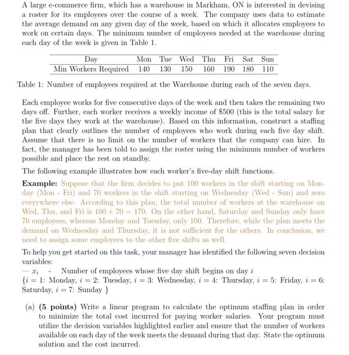  could anyone help answer this problem? A large e-commerce firm, which