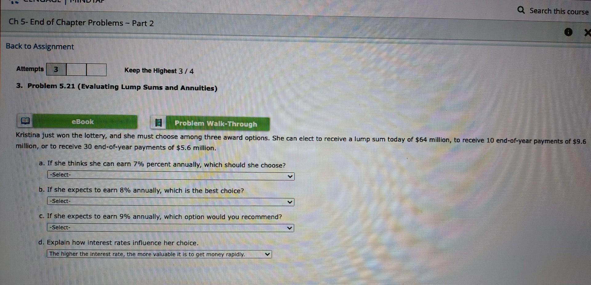 Q Search this course Ch 5- End of Chapter Problems -
