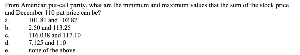 3.80 4.80 The stock price was 113.25. The risk-free rates were 7.30