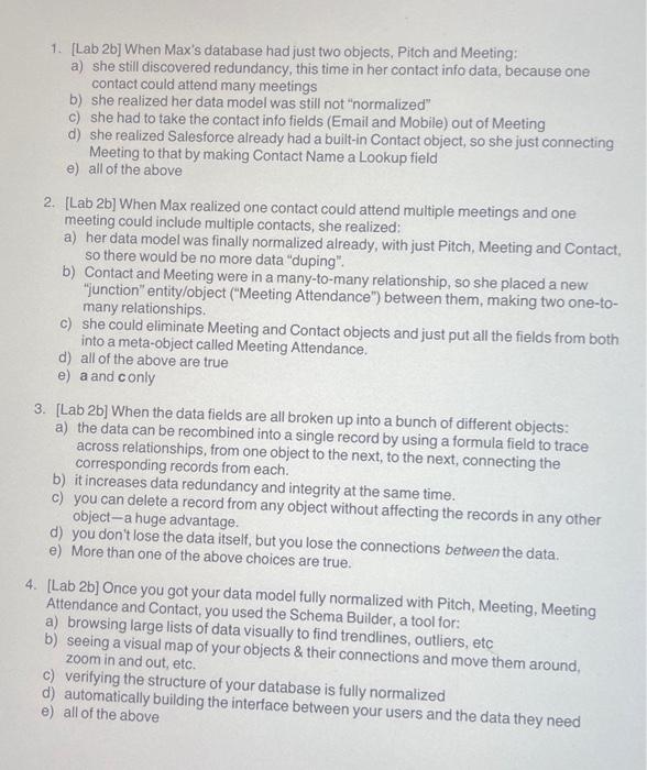  1. [Lab 2b] When Max's database had just two objects. Pitch