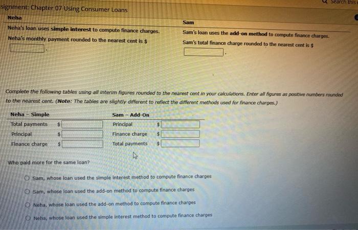 the Simple-Interest and Add-On Methods of Interest Computation Instaliment loans allow borrowers