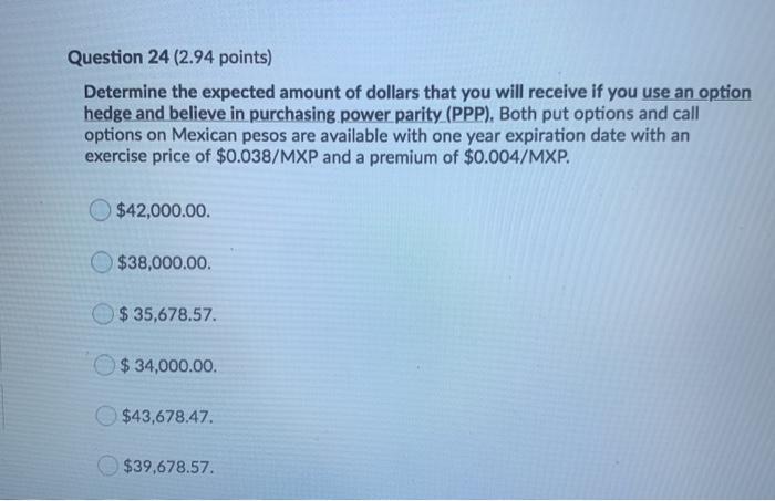 2 questions. You believe that IRP presently exists. The nominal annual interest