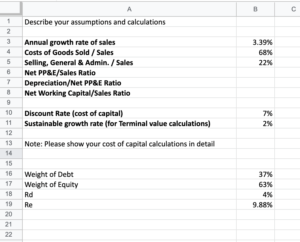  Do a sensitivity analysis using your discounted cash flow model. Recalculate