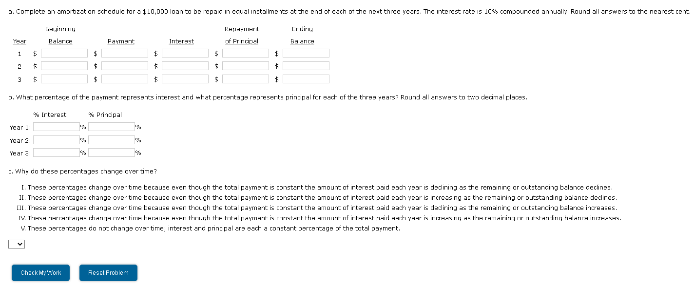 c. Why do these percentages change over time? V. These percentages