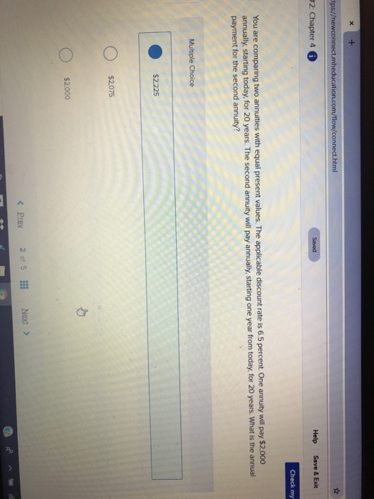 that calls for annual payments of $50,000 a year for five years