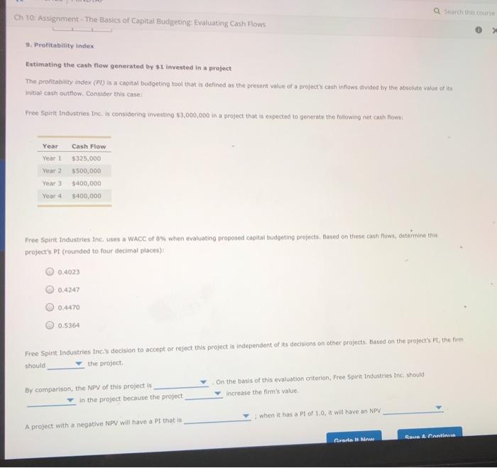  a search the course Ch 10: Assignment - The Basics of