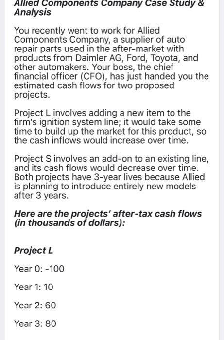  Allied Components Company Case Study & Analysis You recently went to
